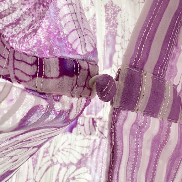 HEMANT & NANDITA Multi-Print Sequin Wrap Midi Dress Size Large - Picture 9 of 12